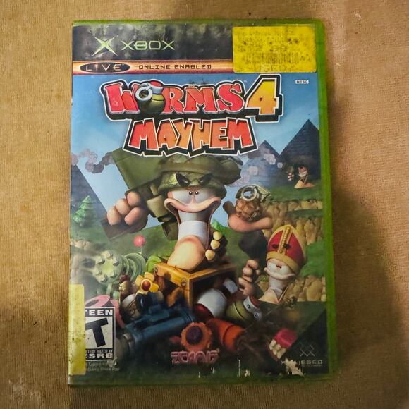 XBOX WORMS 4 MAYHEM 2005 Video Game includes Case & Manual - Picture 1 of 4